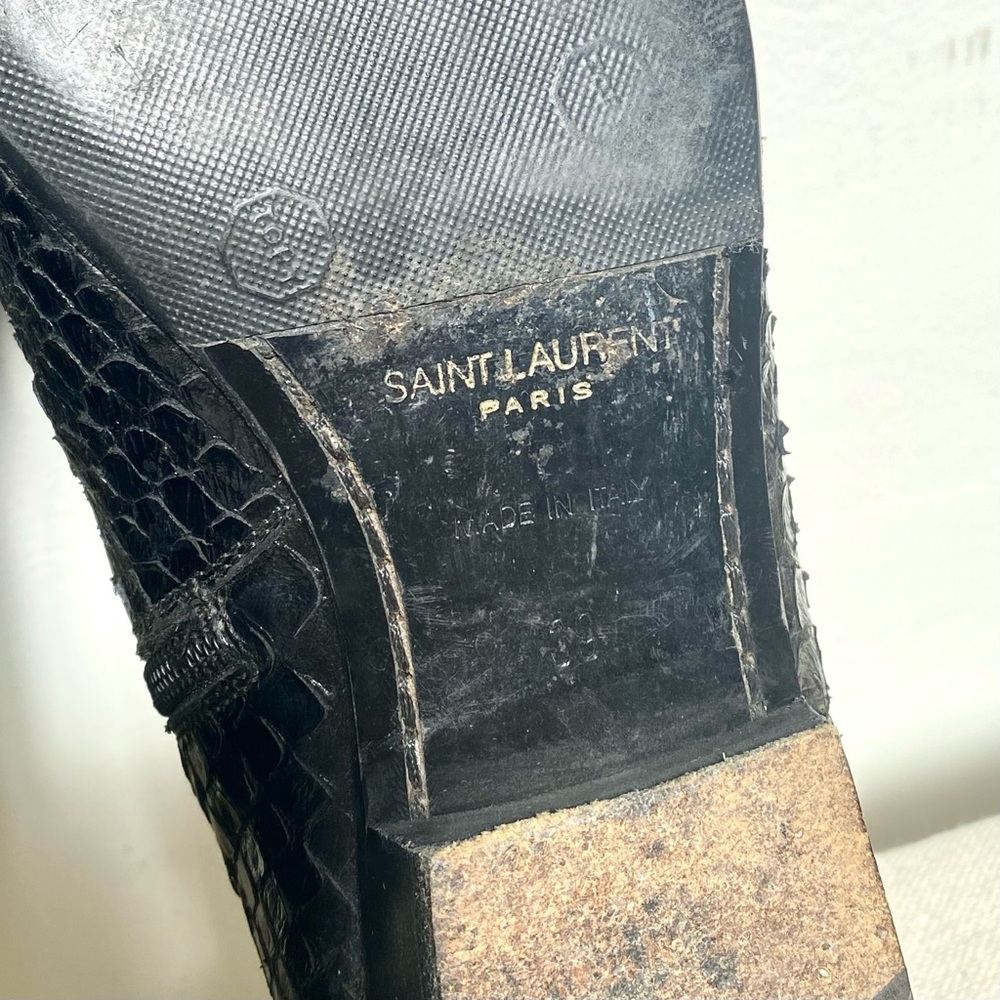 Saint Laurent Paris devon black python snake poin… - image 8
